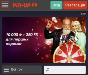 Mobilna versiya sajtu ta dodatok Pin-Up Casino