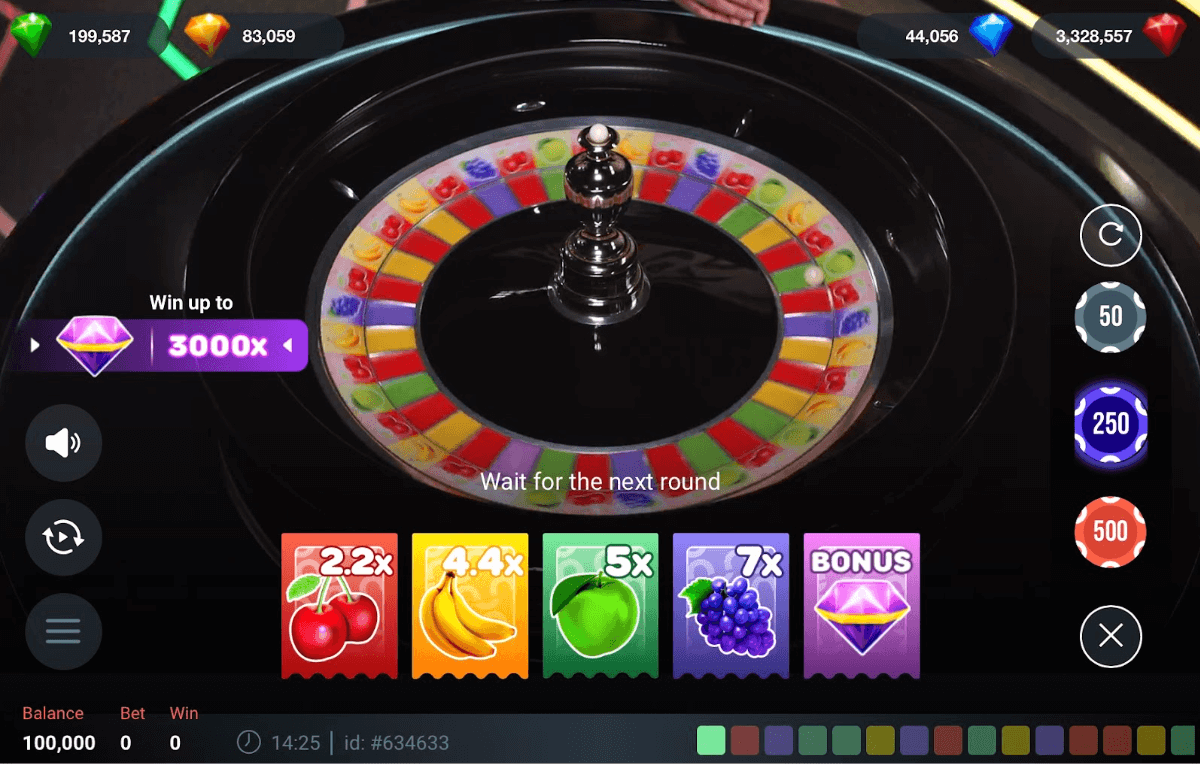 Roulette Diamond Fruits - Popok Gaming